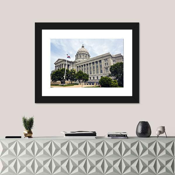 State Capitol Of Missouri Canvas Wall Art-1 Piece-Framed Print-20" x 16"-Tiaracle
