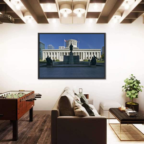 State Capitol Of Ohio Canvas Wall Art-1 Piece-Floating Frame-24" x 16"-Tiaracle