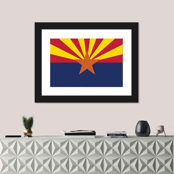 State Of Arizona Flag Canvas Wall Art-1 Piece-Framed Print-20" x 16"-Tiaracle