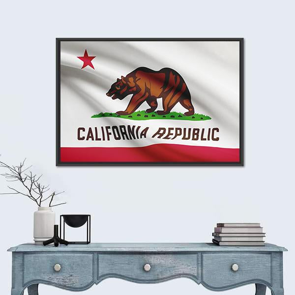 State Of California Flag Canvas Wall Art-5 Horizontal-Gallery Wrap-22" x 12"-Tiaracle