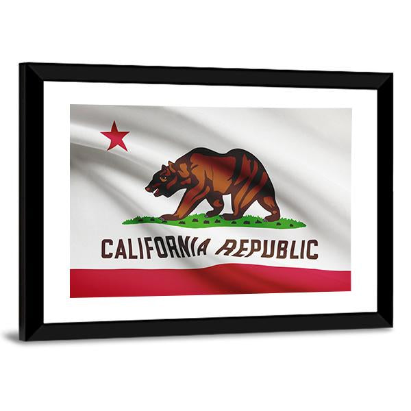 State Of California Flag Canvas Wall Art-5 Horizontal-Gallery Wrap-22" x 12"-Tiaracle