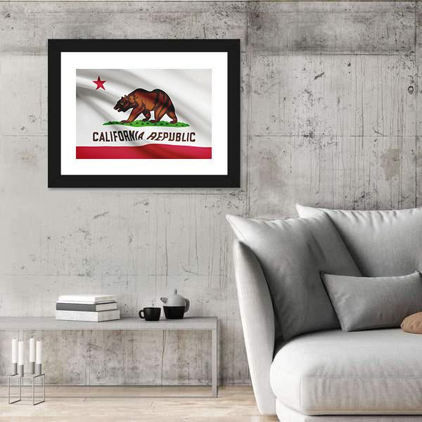 State Of California Flag Canvas Wall Art-5 Horizontal-Gallery Wrap-22" x 12"-Tiaracle