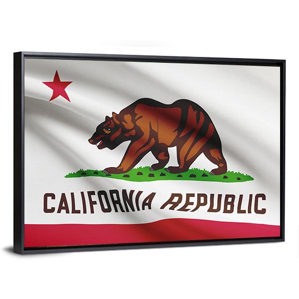 State Of California Flag Canvas Wall Art-5 Horizontal-Gallery Wrap-22" x 12"-Tiaracle