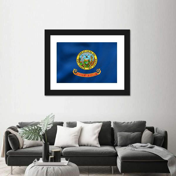 State Of Idaho Flag Canvas Wall Art-1 Piece-Framed Print-20" x 16"-Tiaracle