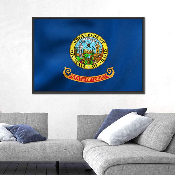 State Of Idaho Flag Canvas Wall Art-5 Horizontal-Gallery Wrap-22" x 12"-Tiaracle