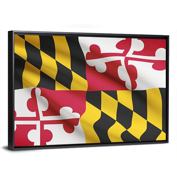 State Of Maryland Flag Canvas Wall Art-3 Horizontal-Gallery Wrap-25" x 16"-Tiaracle