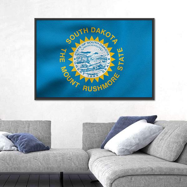 State Of South Dakota Flag Canvas Wall Art-5 Horizontal-Gallery Wrap-22" x 12"-Tiaracle