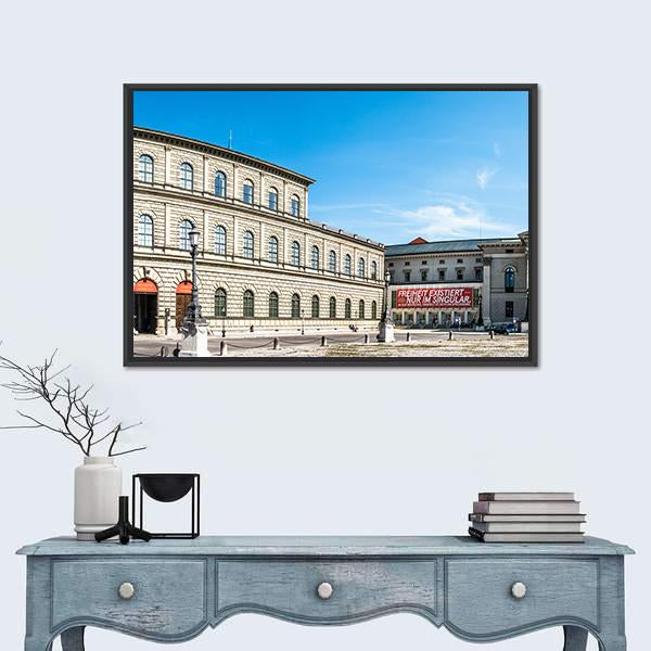 Statue Of Maximilian I In Munich Canvas Wall Art-1 Piece-Floating Frame-24" x 16"-Tiaracle