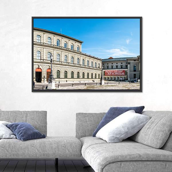 Statue Of Maximilian I In Munich Canvas Wall Art-3 Horizontal-Gallery Wrap-25" x 16"-Tiaracle