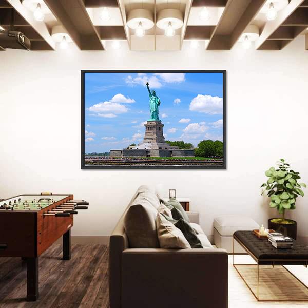 Statue of Liberty in New York City United States Canvas Wall Art-5 Horizontal-Gallery Wrap-22" x 12"-Tiaracle