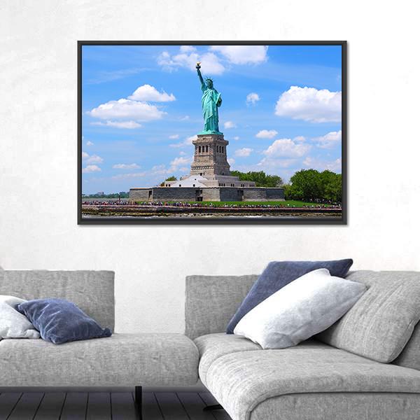 Statue of Liberty in New York City United States Canvas Wall Art-5 Horizontal-Gallery Wrap-22" x 12"-Tiaracle