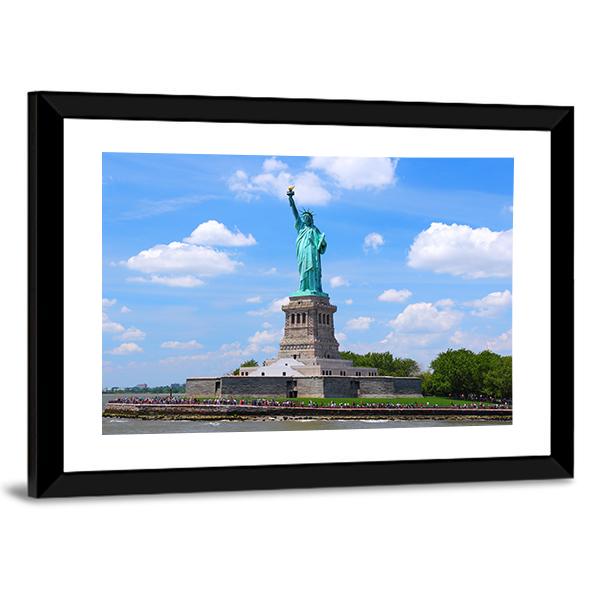 Statue of Liberty in New York City United States Canvas Wall Art-5 Horizontal-Gallery Wrap-22" x 12"-Tiaracle