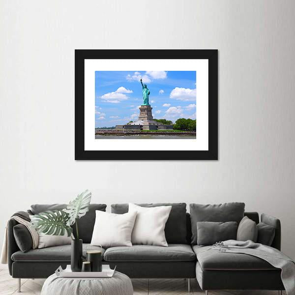 Statue of Liberty in New York City United States Canvas Wall Art-5 Horizontal-Gallery Wrap-22" x 12"-Tiaracle