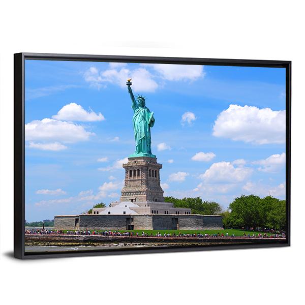 Statue of Liberty in New York City United States Canvas Wall Art-5 Horizontal-Gallery Wrap-22" x 12"-Tiaracle