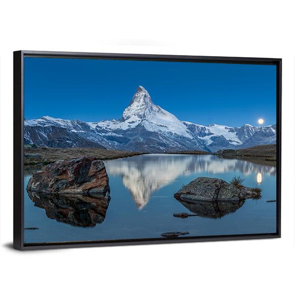 Stellilake In Afternoon Canvas Wall Art-1 Piece-Floating Frame-24" x 16"-Tiaracle