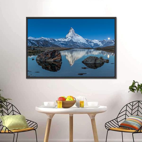 Stellilake In Afternoon Canvas Wall Art-1 Piece-Floating Frame-36" x 24"-Tiaracle