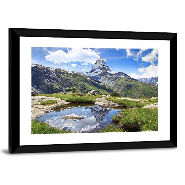 Stellisee Lake Switzerland Canvas Wall Art-3 Horizontal-Gallery Wrap-25&quot; x 16&quot;-Tiaracle