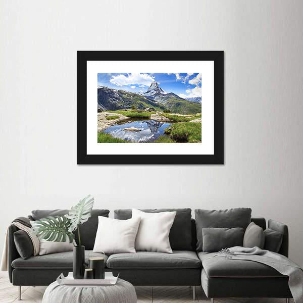 Stellisee Lake Switzerland Canvas Wall Art-5 Horizontal-Gallery Wrap-22" x 12"-Tiaracle