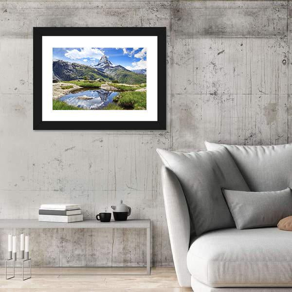 Stellisee Lake Switzerland Canvas Wall Art-3 Horizontal-Gallery Wrap-25" x 16"-Tiaracle