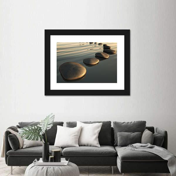 Step Stones To The Sunset Canvas Wall Art-1 Piece-Framed Print-20" x 16"-Tiaracle