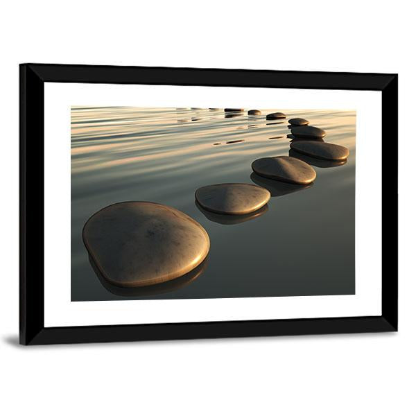 Step Stones To The Sunset Canvas Wall Art-5 Horizontal-Gallery Wrap-22" x 12"-Tiaracle