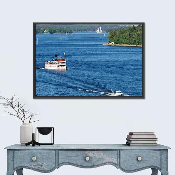 Stockholm Archipelago Canvas Wall Art-1 Piece-Floating Frame-24" x 16"-Tiaracle