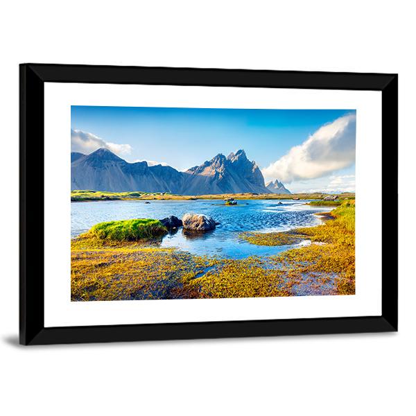 Stokksnes Headland Canvas Wall Art-5 Horizontal-Gallery Wrap-22" x 12"-Tiaracle