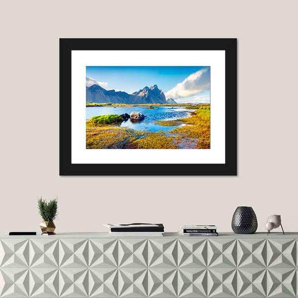 Stokksnes Headland Canvas Wall Art-5 Horizontal-Gallery Wrap-22" x 12"-Tiaracle