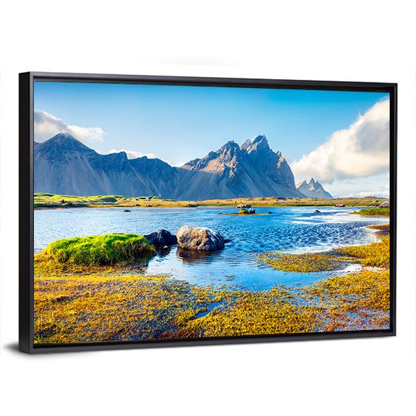 Stokksnes Headland Canvas Wall Art-5 Horizontal-Gallery Wrap-22" x 12"-Tiaracle