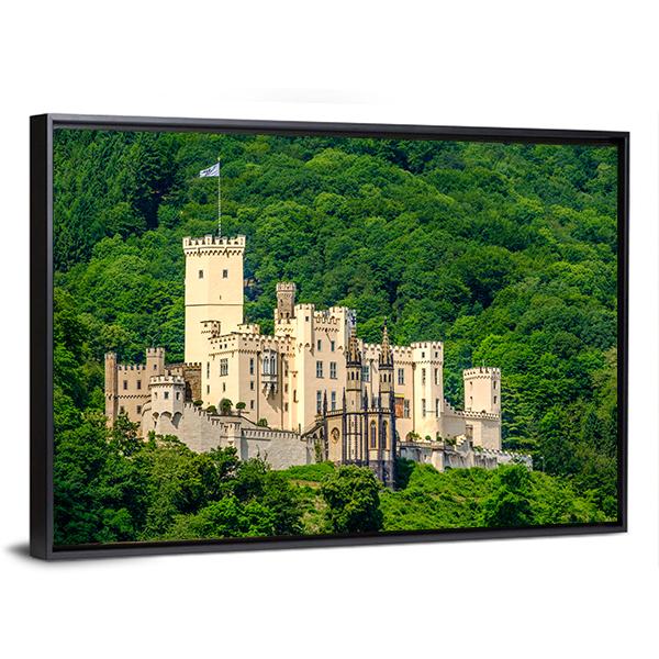 Stolzenfels Castle At Rhine Valley Canvas Wall Art-5 Horizontal-Gallery Wrap-22" x 12"-Tiaracle