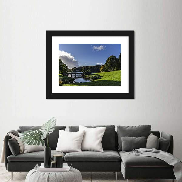 Stourhead Gardens In Wiltshire Canvas Wall Art-1 Piece-Framed Print-30" x 20"-Tiaracle
