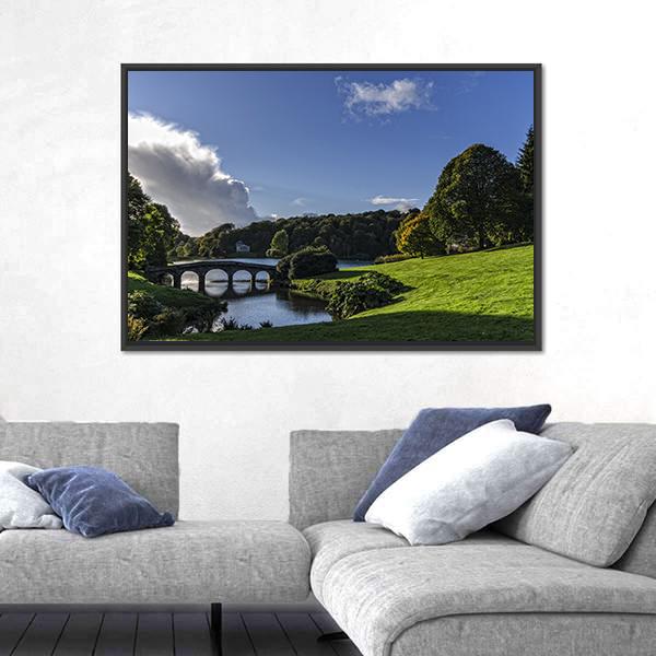Stourhead Gardens In Wiltshire Canvas Wall Art-5 Horizontal-Gallery Wrap-22" x 12"-Tiaracle