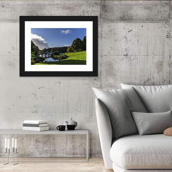 Stourhead Gardens In Wiltshire Canvas Wall Art-5 Horizontal-Gallery Wrap-22" x 12"-Tiaracle