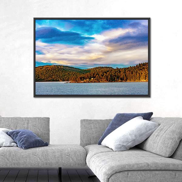 Strait Of Georgia Landscape Canvas Wall Art-5 Horizontal-Gallery Wrap-22" x 12"-Tiaracle