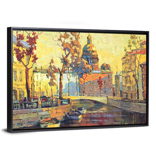 Streets Of St Petersburg Canvas Wall Art-3 Horizontal-Gallery Wrap-25" x 16"-Tiaracle