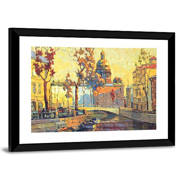 Streets Of St Petersburg Canvas Wall Art-3 Horizontal-Gallery Wrap-25" x 16"-Tiaracle