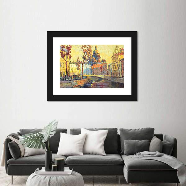 Streets Of St Petersburg Canvas Wall Art-3 Horizontal-Gallery Wrap-25" x 16"-Tiaracle