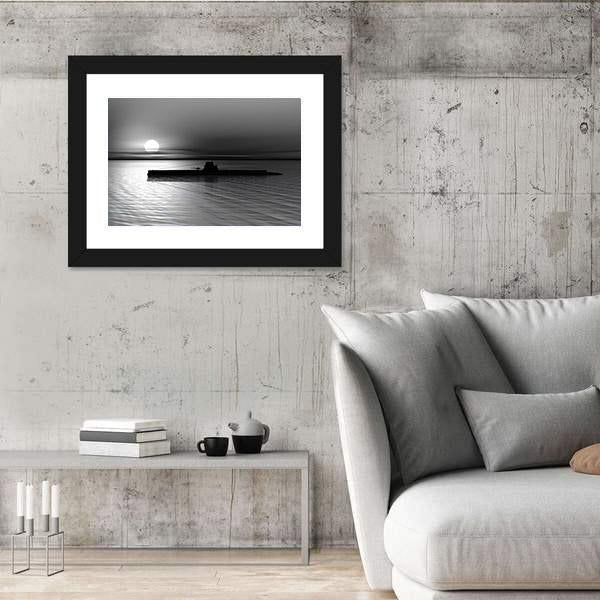 Submarine On The Sea Canvas Wall Art-5 Horizontal-Gallery Wrap-22" x 12"-Tiaracle