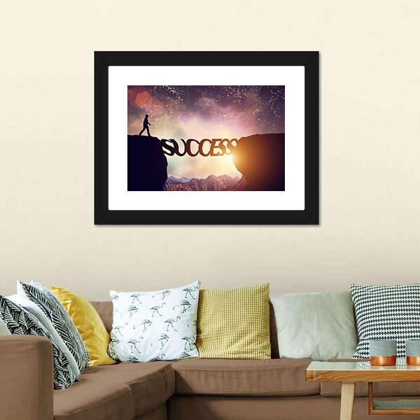 Success Bridge Canvas Wall Art-5 Horizontal-Gallery Wrap-22" x 12"-Tiaracle