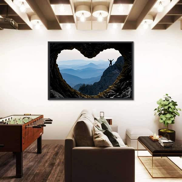 Successful Climb Happiness Canvas Wall Art-1 Piece-Floating Frame-24" x 16"-Tiaracle