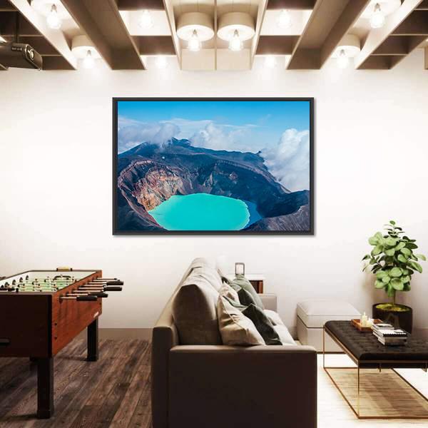 Sulfur Lake In Volcano's Carter In Russia Canvas Wall Art-1 Piece-Floating Frame-36" x 24"-Tiaracle