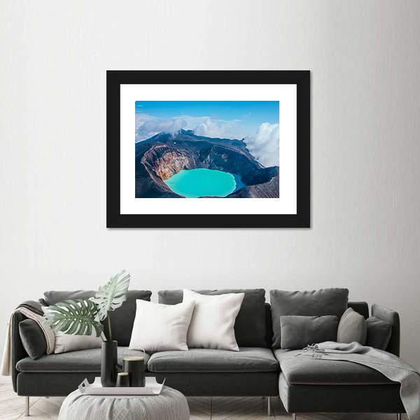 Sulfur Lake In Volcano's Carter In Russia Canvas Wall Art-1 Piece-Framed Print-30" x 20"-Tiaracle