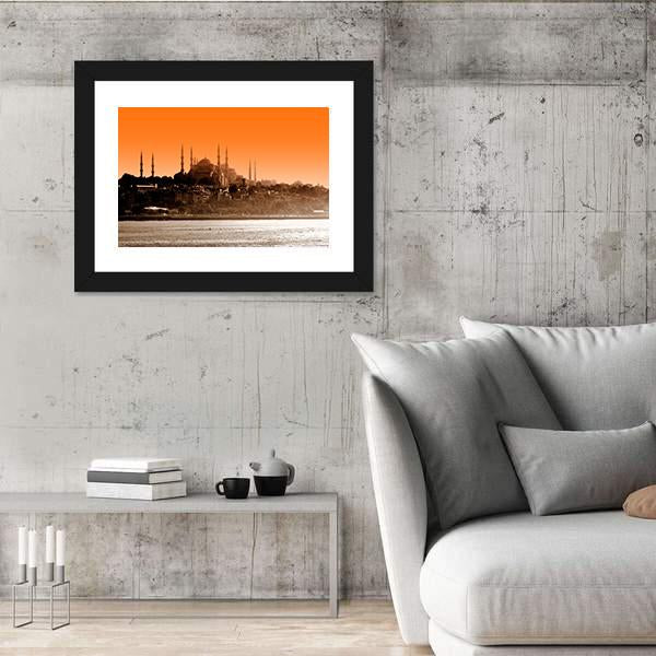 Sultan Ahmet Mosque At Sunset In Istanbul Canvas Wall Art-3 Horizontal-Gallery Wrap-25" x 16"-Tiaracle