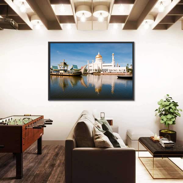 Sultan Omar Ali Saifuddin Mosque Brunei Canvas Wall Art-5 Horizontal-Gallery Wrap-22" x 12"-Tiaracle