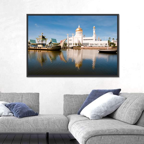 Sultan Omar Ali Saifuddin Mosque Brunei Canvas Wall Art-5 Horizontal-Gallery Wrap-22" x 12"-Tiaracle