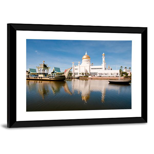 Sultan Omar Ali Saifuddin Mosque Brunei Canvas Wall Art-5 Horizontal-Gallery Wrap-22" x 12"-Tiaracle