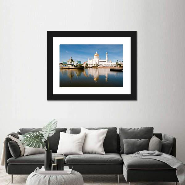 Sultan Omar Ali Saifuddin Mosque Brunei Canvas Wall Art-5 Horizontal-Gallery Wrap-22" x 12"-Tiaracle