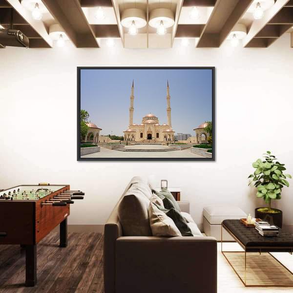 Sultan Taymoor Grand Mosque Canvas Wall Art-1 Piece-Floating Frame-24" x 16"-Tiaracle