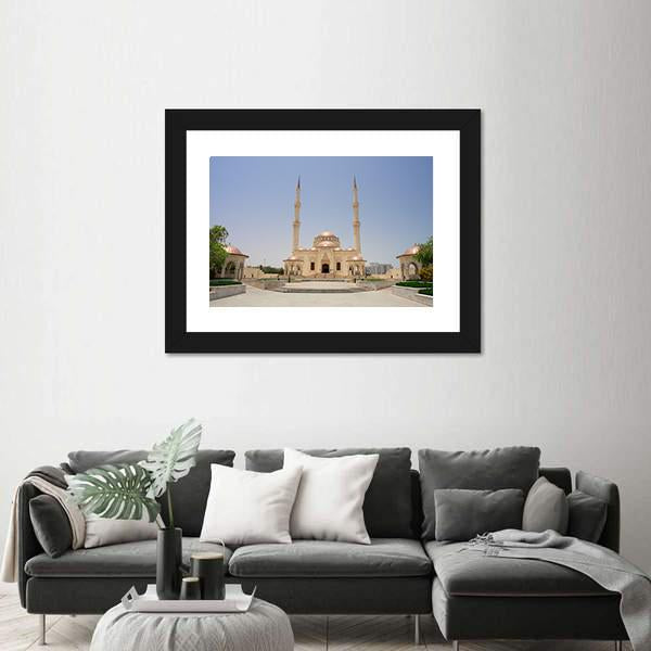 Sultan Taymoor Grand Mosque Canvas Wall Art-1 Piece-Framed Print-20" x 16"-Tiaracle