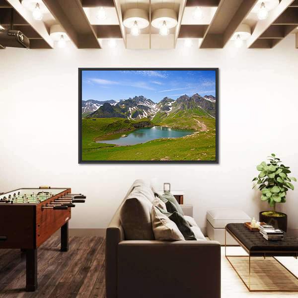 Summer Alpine Landscape Canvas Wall Art-3 Horizontal-Gallery Wrap-25&quot; x 16&quot;-Tiaracle